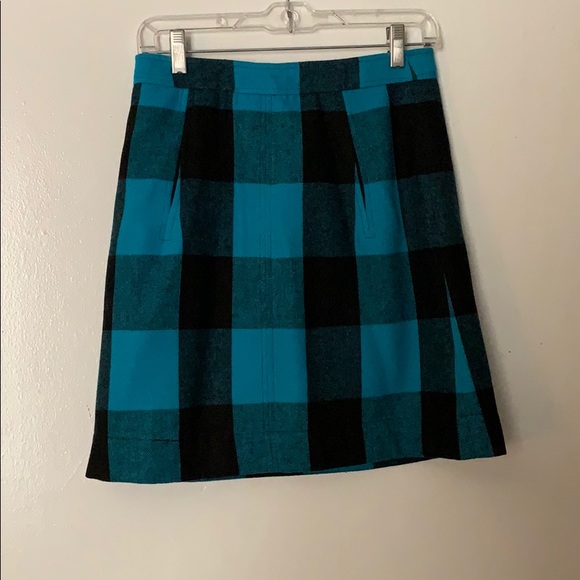 Banana Republic teal and black mini skirt. - Picture 1 of 3